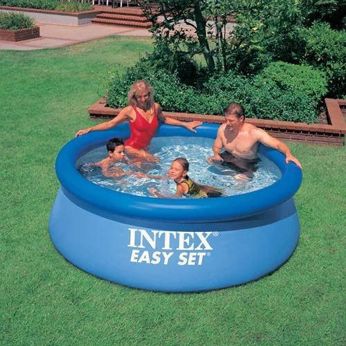 

Бассейн надувной наливной семейный, фильтр Intex 366x76, Синий