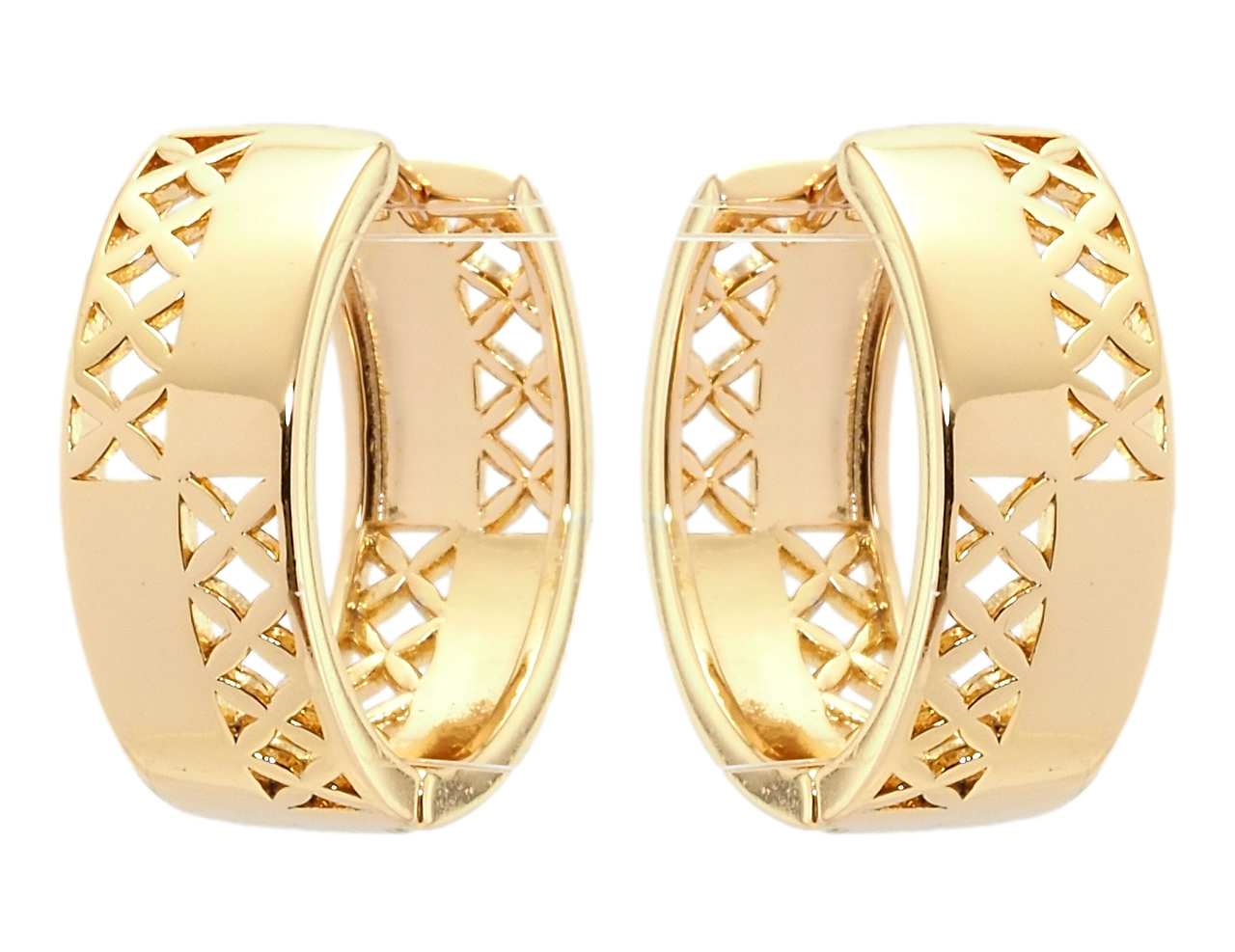 

Серьги Xuping Позолота 18K колечки "Резной орнамент"