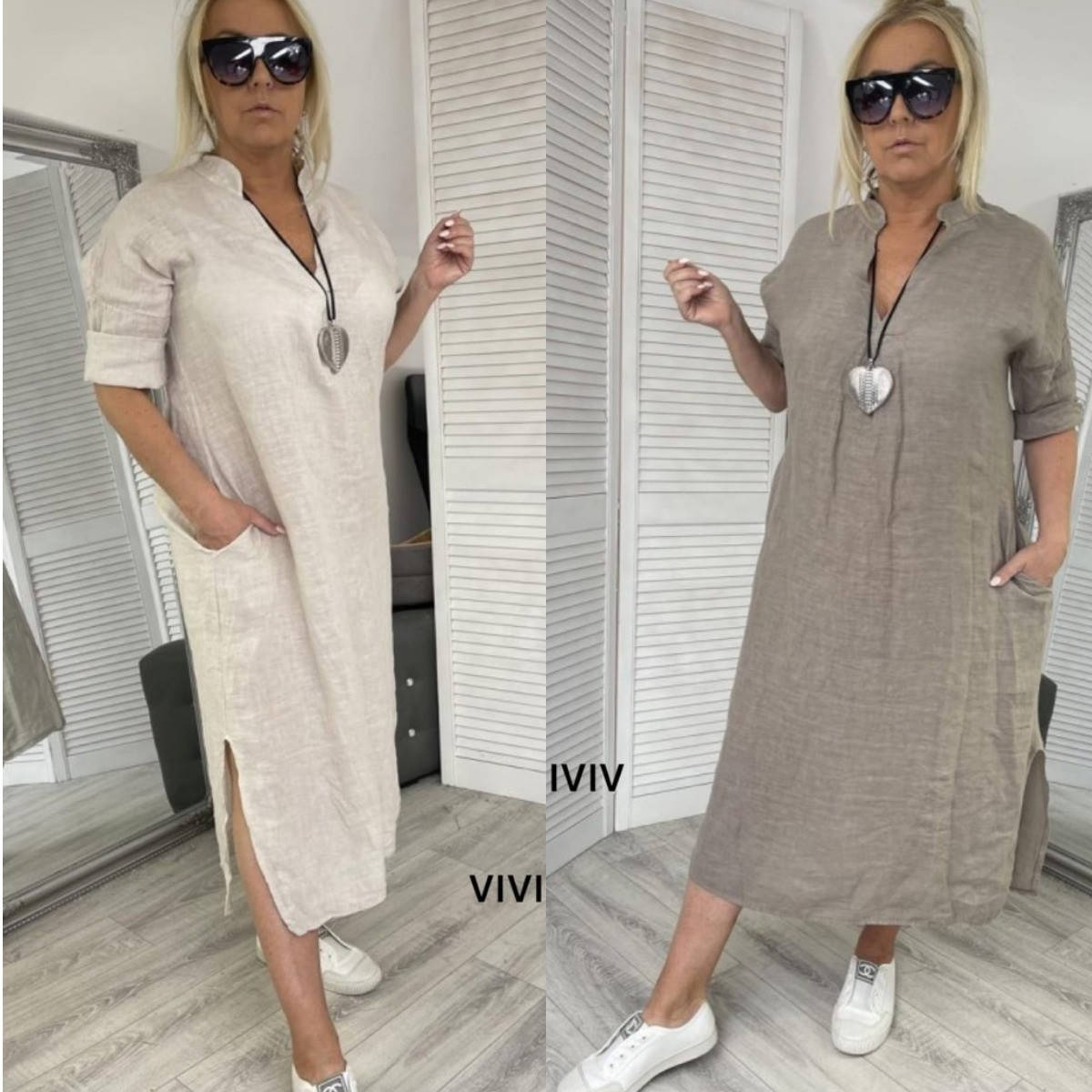 

Платье женское, повседневное, большого размера, льняное, офисное, прямое, свободное, до 58 р-ра