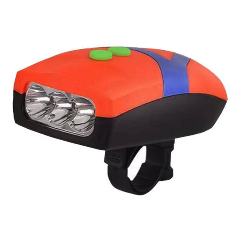 

Велосипедный фонарь фара звонок FY-037-3led 3хААА (3 режима и 4 звонка) Оранжевый