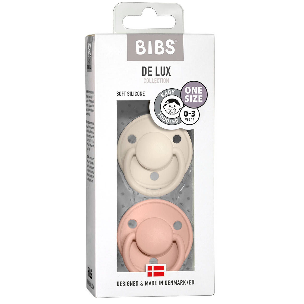 

Пустышка Bibs de Lux Ivory + Blush силикон 0 - 36 мес.