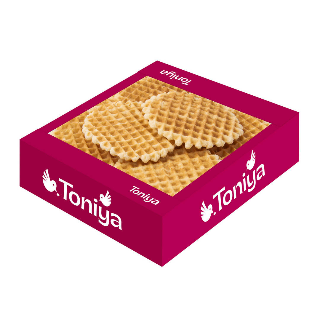 

Печенье изготовлено в форме вафли Бельгийское Цветок ванили хрустящее и сладкое 230г ТМ TONIYA