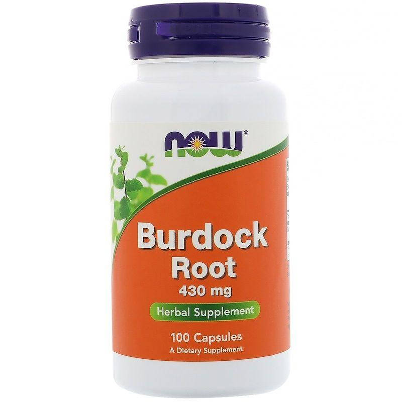 

Now Foods, корень лопуха, 100 капсул по 430 мг, Burdock Root