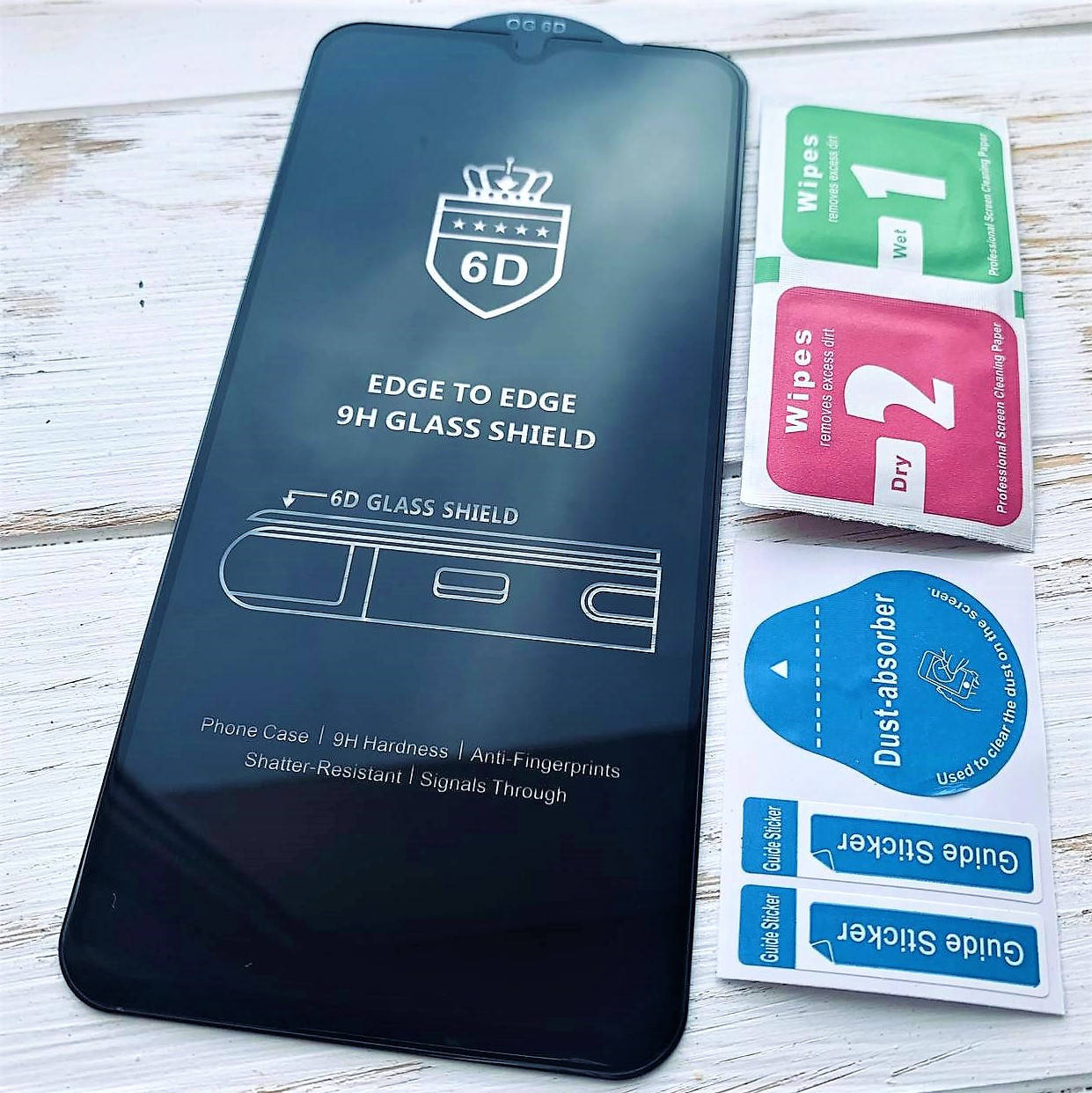 

Защитное стекло для Xiaomi Redmi 9 6D чёрное, Прозрачный