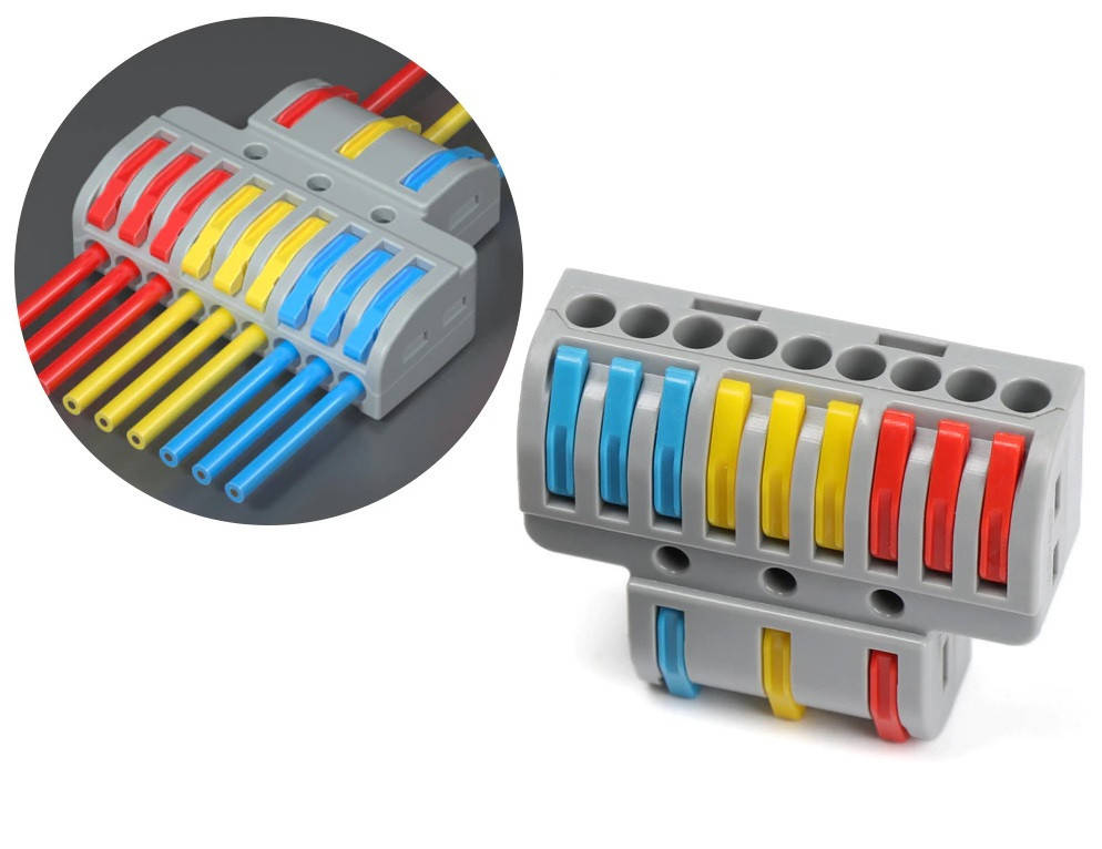 

Клеммная колодка проходная LT-933 типа WAGO. Клемма быстрого монтажа 3pin-9pin. 32А 250/600V. 0,08-4мм