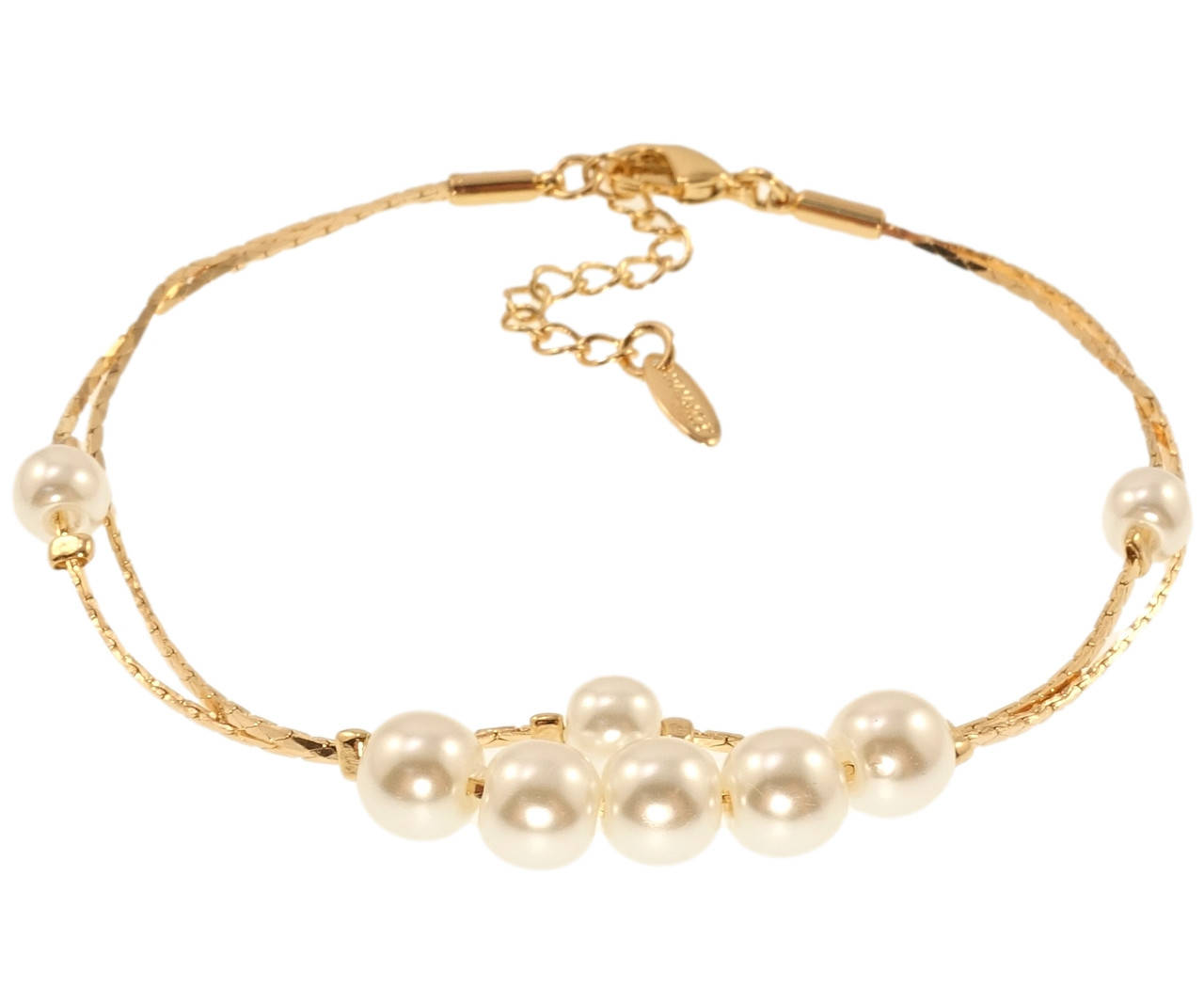 

Браслет Xuping Позолота 18K "Жемчужная россыпь" длина с доп.цепочкой 17-20.5см х 1мм