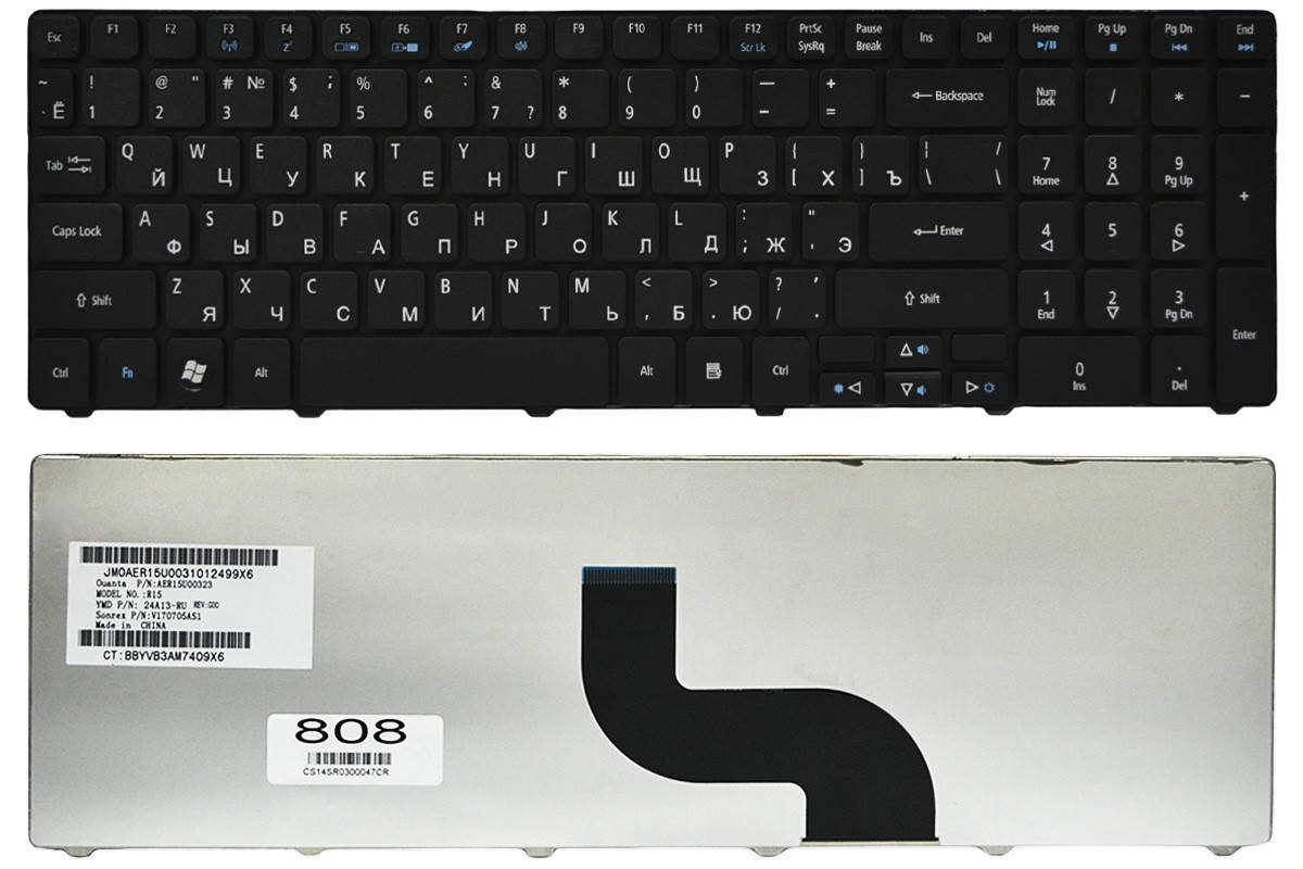 

Клавиатура для ноутбука Acer Aspire 5738 (островные кн) RU черная новая, Черный