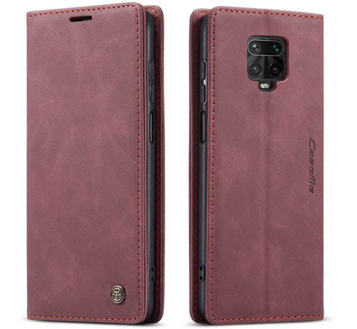 

Чехол книжка с магнитом Xiaomi Redmi Note 9 Pro CaseMe Бордовый