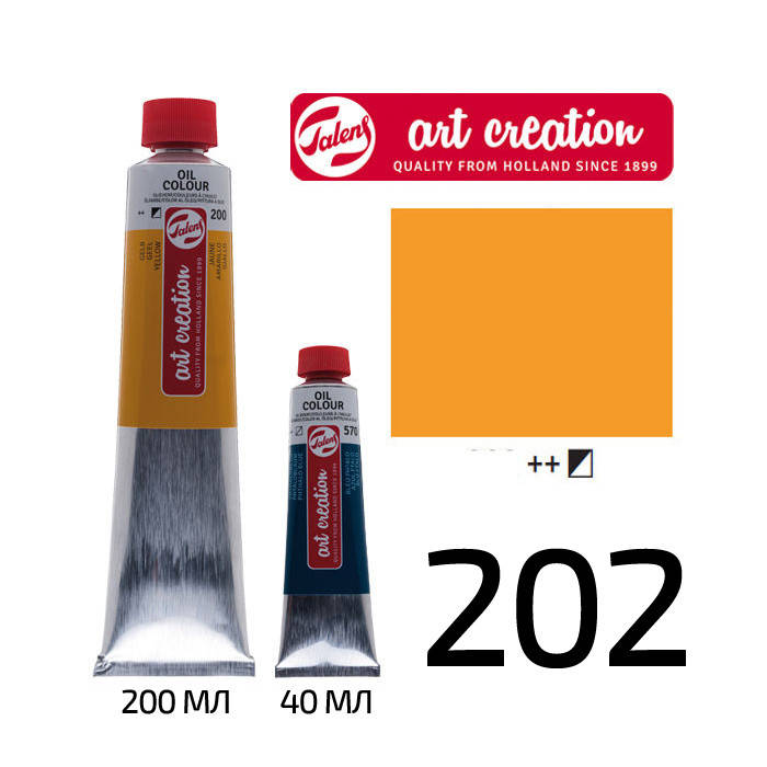 

Краска масляная ArtCreation, (202) Желтый темный, 200 мл, Royal Talens