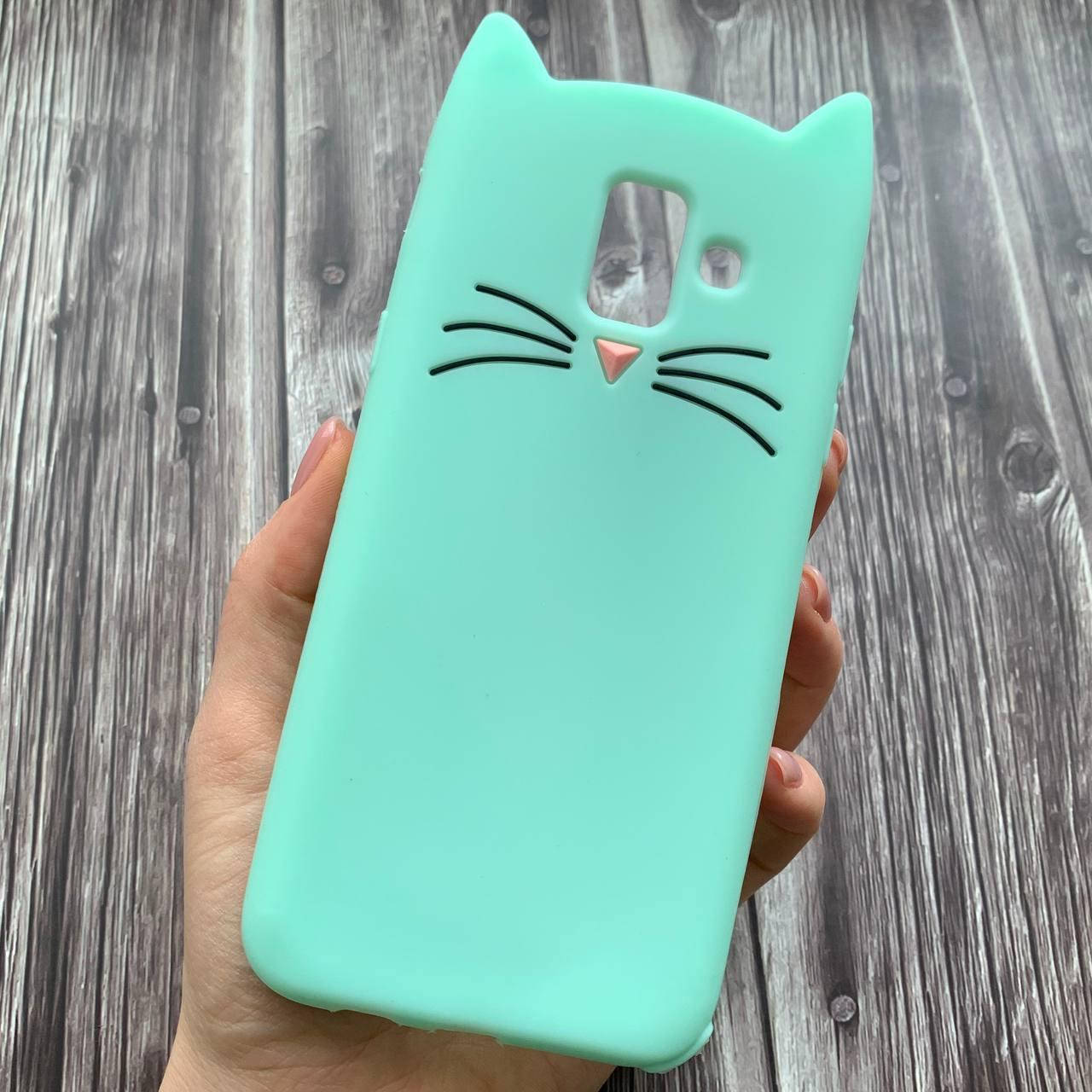 

Чехол для Samsung Galaxy A6 2018 A600 с ушками котика 3D чехол на телефон самсунг а6 а600 мятный SCC