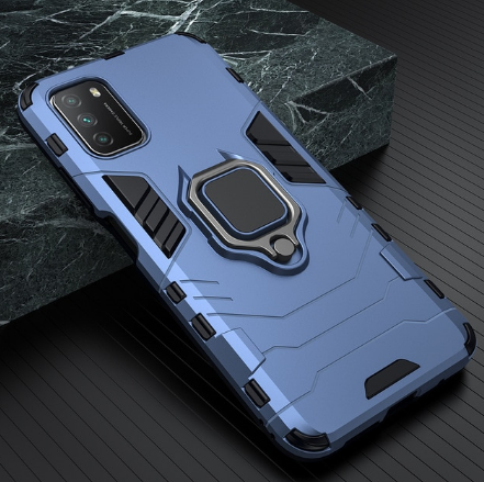 

KEYSION Противоударный защитный чехол Xiaomi POCO M3 с кольцом Цвет Синий