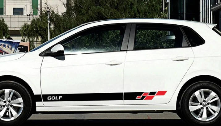 

Полосы на бок авто 3D TUNING STUDIO фольксваген Гольф 1100х100х0.15мм=4штуки, Красный