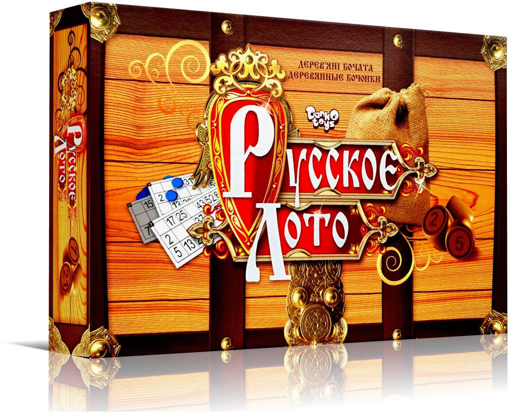 

"Русское лото" Настольная развлекательная игра. Деревянные бочонки, Danko