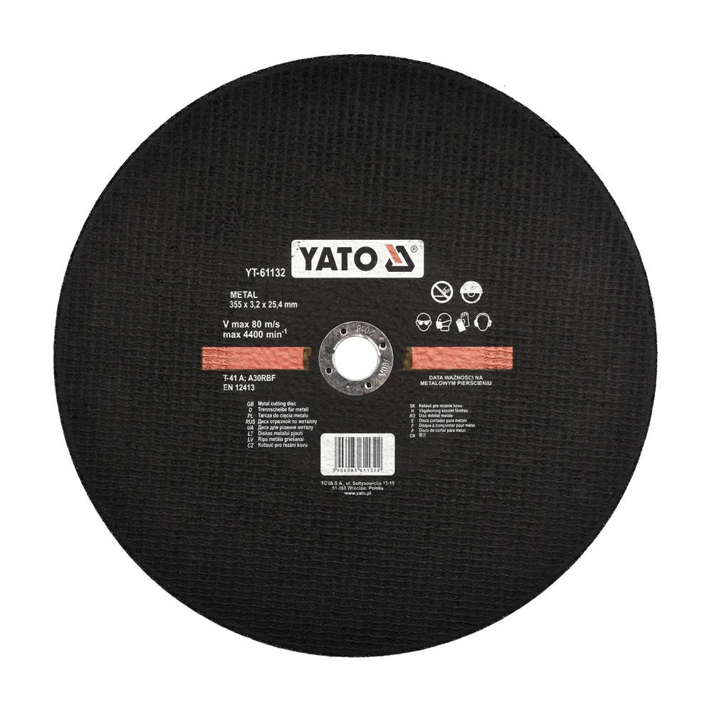 

Диск отрезной по металлу Yato YT-61132 355*25,4*3,2 мм