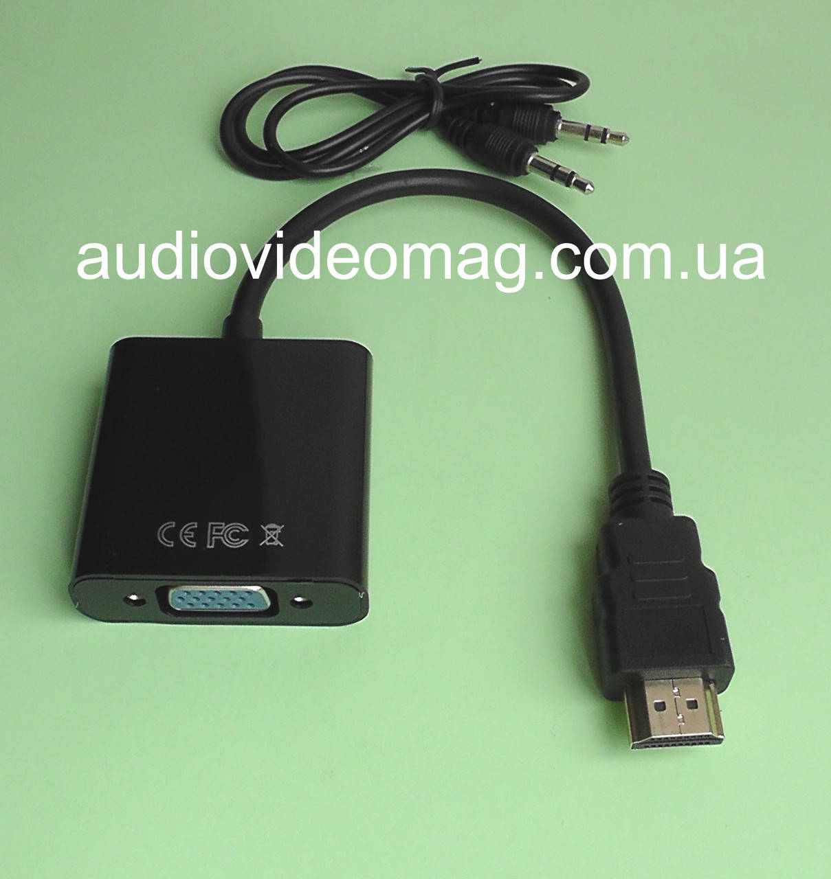 

Адаптер, переходник, конвертер с HDMI на VGA + аудио, Черный