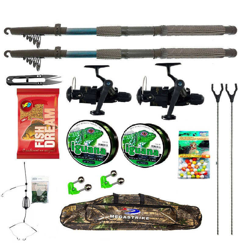 

Рыболовный Набор "Спиннинг Kalipso 2шт" + Подарок! Набор 10 в 1 в длине 2.4 м