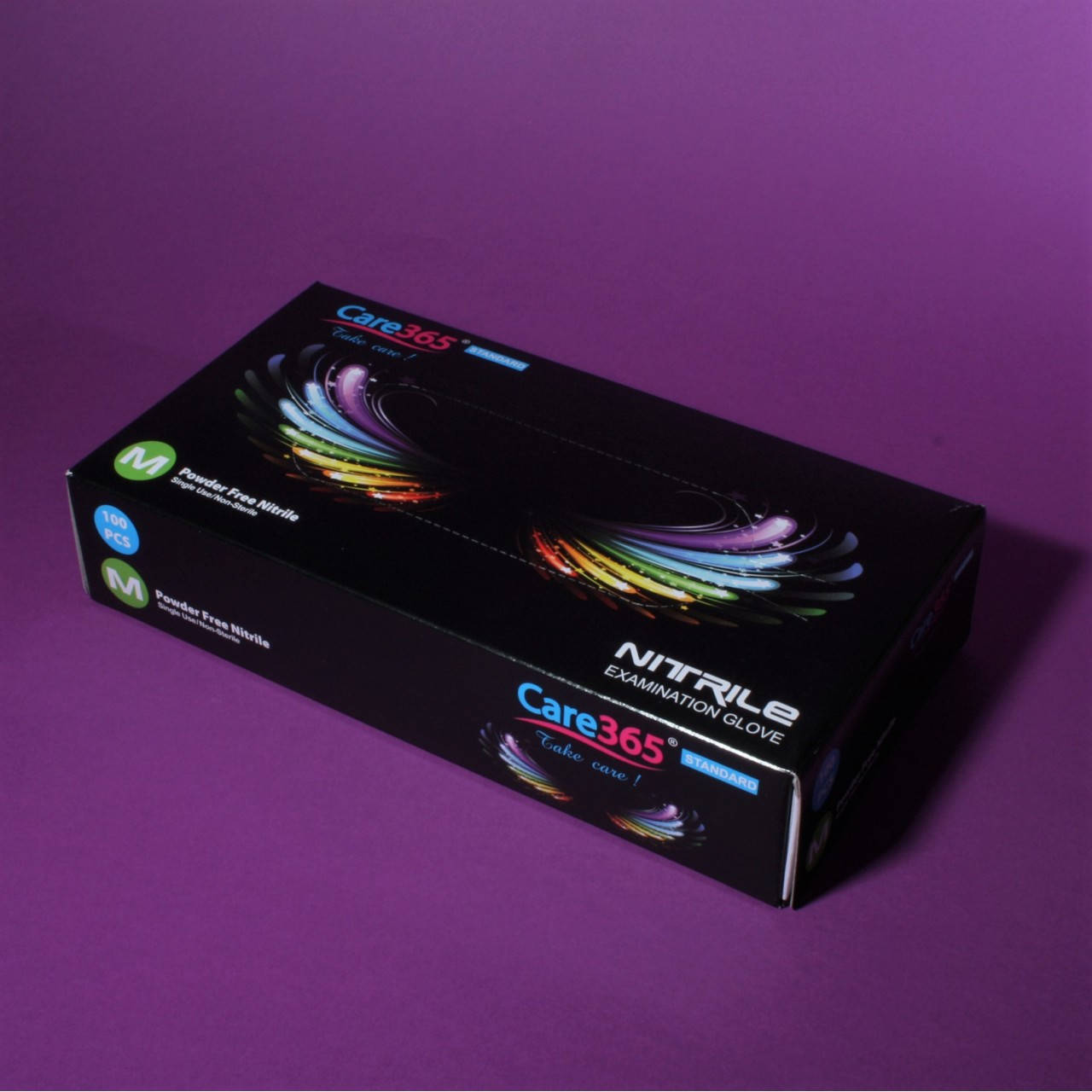 

Перчатки нитриловые чёрные Care 365 Premium M (100шт\1000шт), Черный