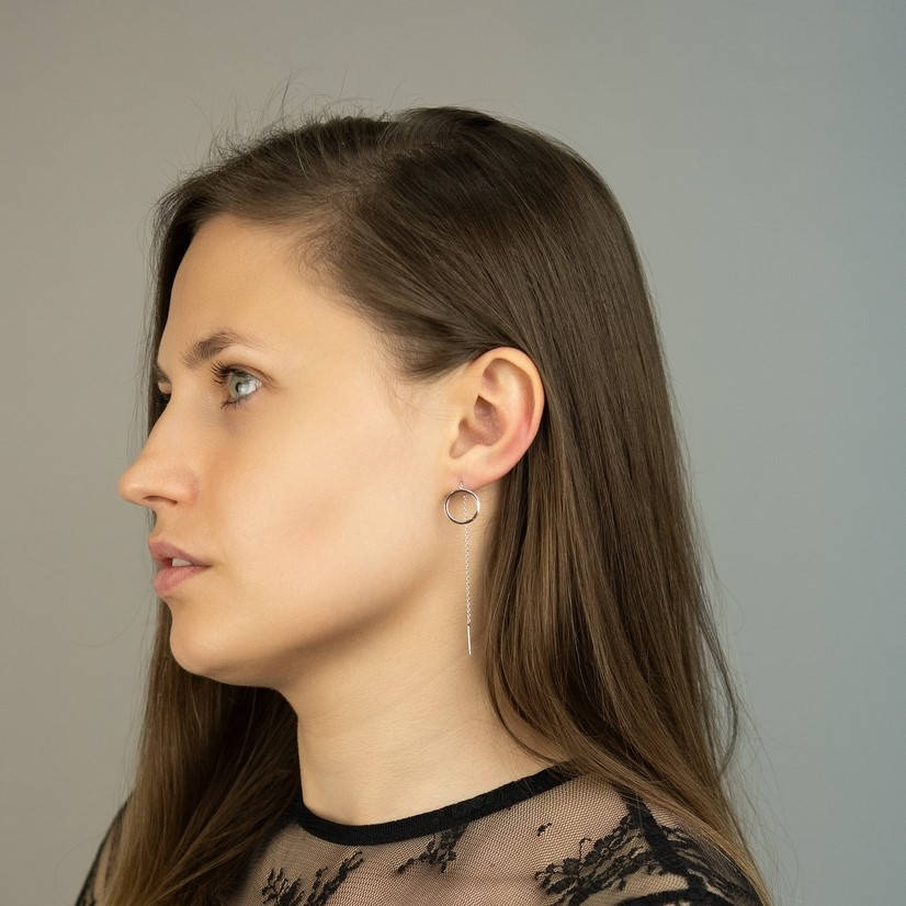 

Серьги протяжки 36612 размер 70х13 мм вес 1.0 г Белое Золото