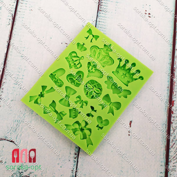 

МОЛД СИЛИКОНОВЫЙ "БАНТИКИ И КОРОНЫ"