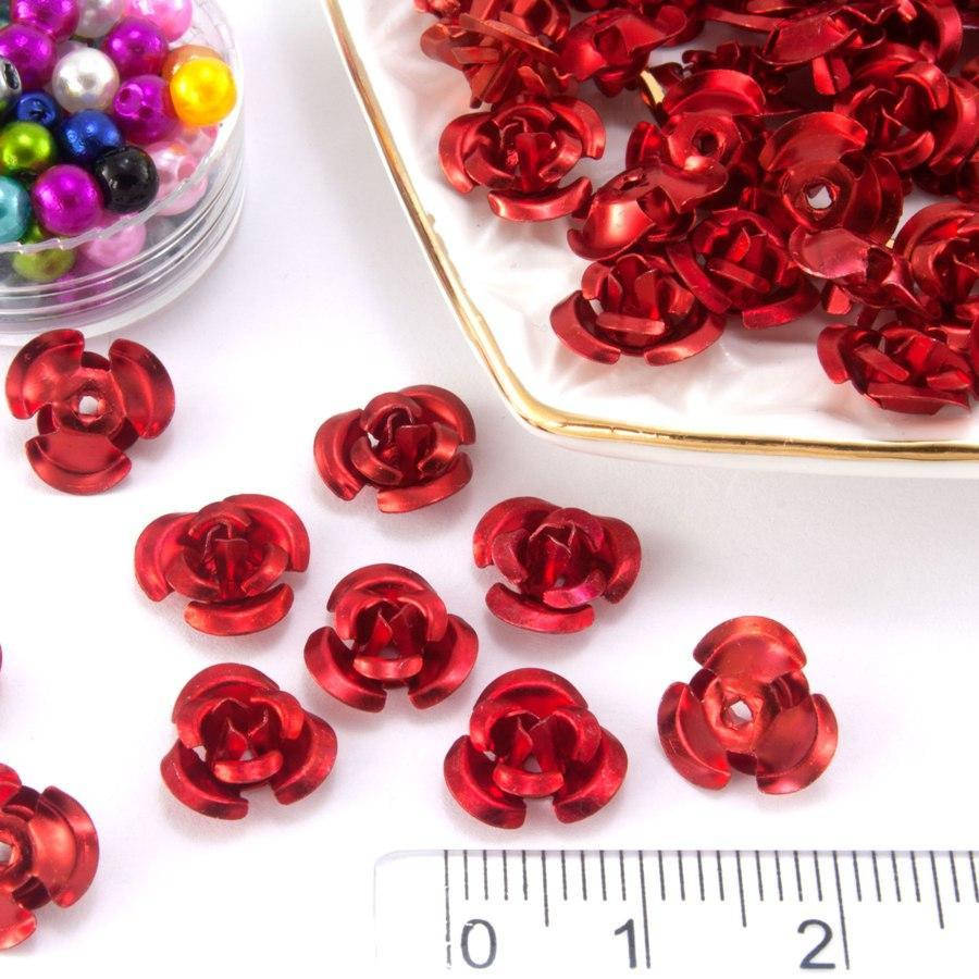 

(≈35-40шт) Розочки металл Ø9мм Серединки Цвет - Красный