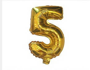 

Фольгована цифра золото "5" 35см Китай