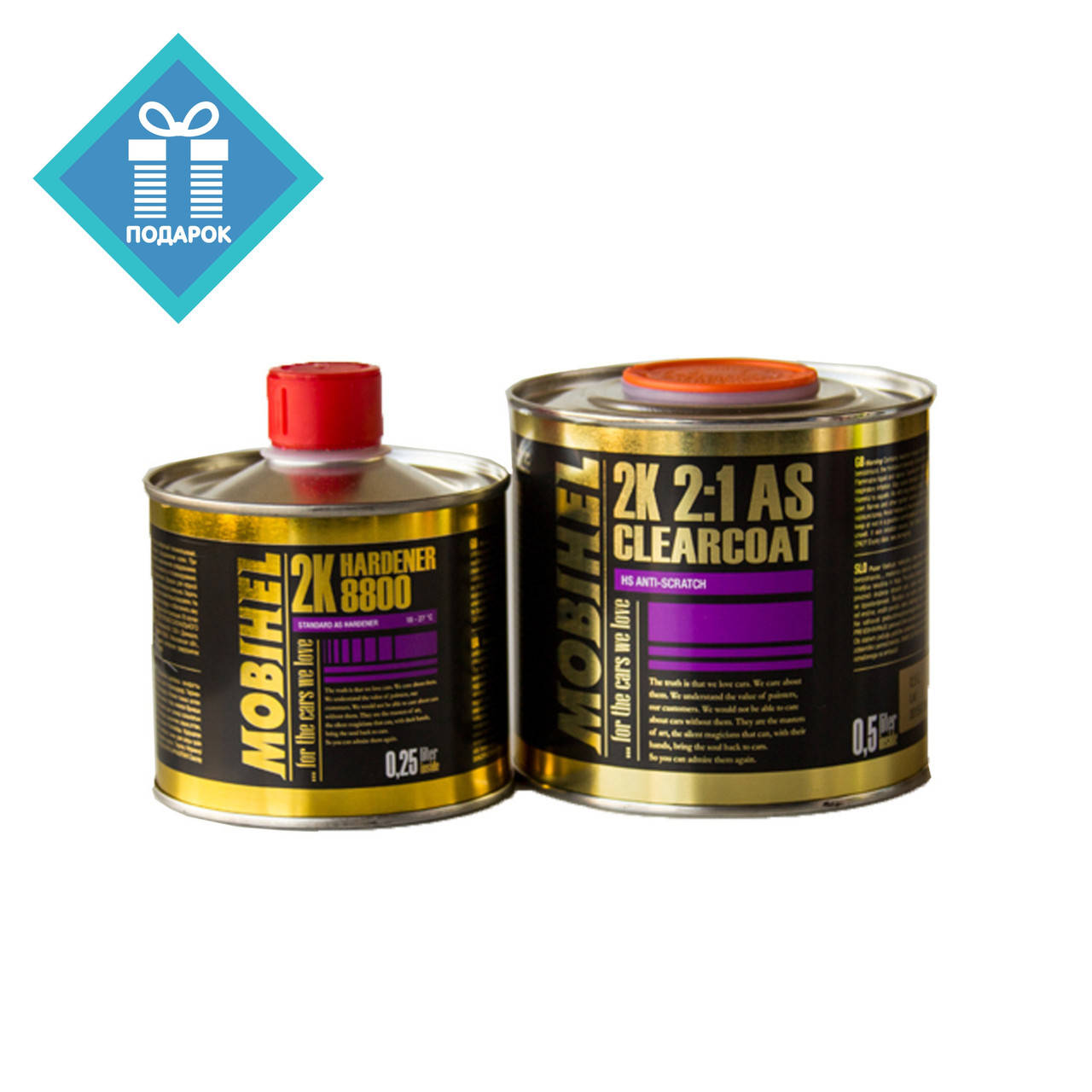 

Лак акриловый Mobihel (Мобихел) HS Anti-Scratch 2+1 0,5л с отвердителем 8800 0,25л