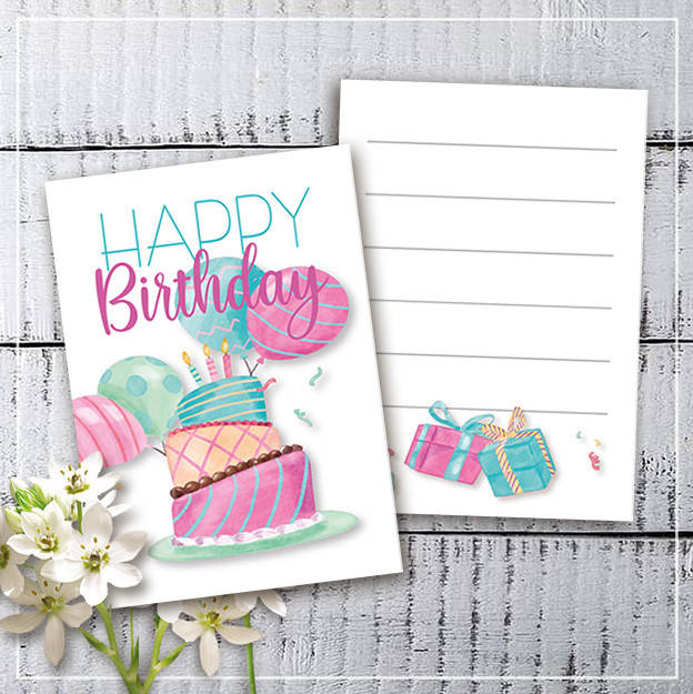 

Мини открытки "Happy Birthday" (10 штук)