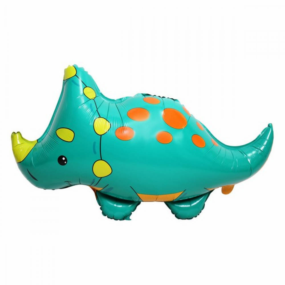 

Фольгированный шар большая фигура Динозавр Трицератопс 84х58см Китай, Бирюзовый
