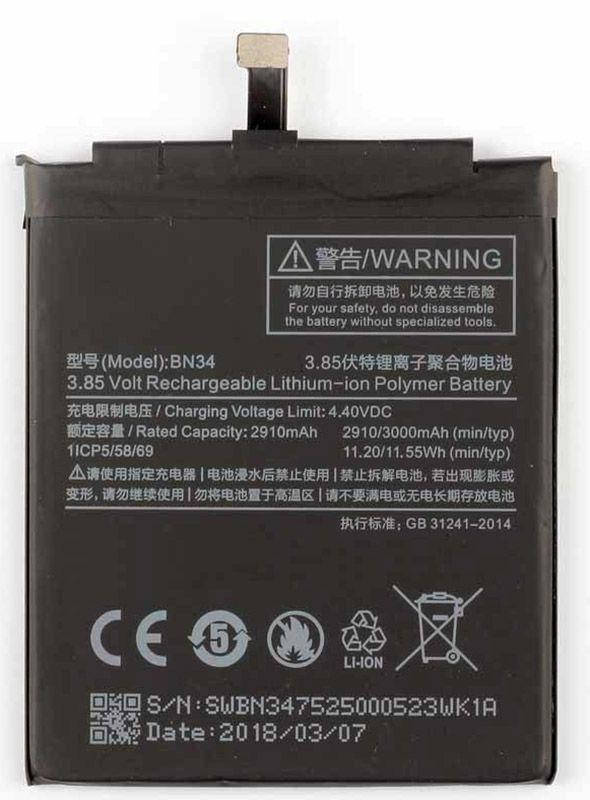 

Аккумулятор Xiaomi Redmi 5A / BN34 (3000 mAh)