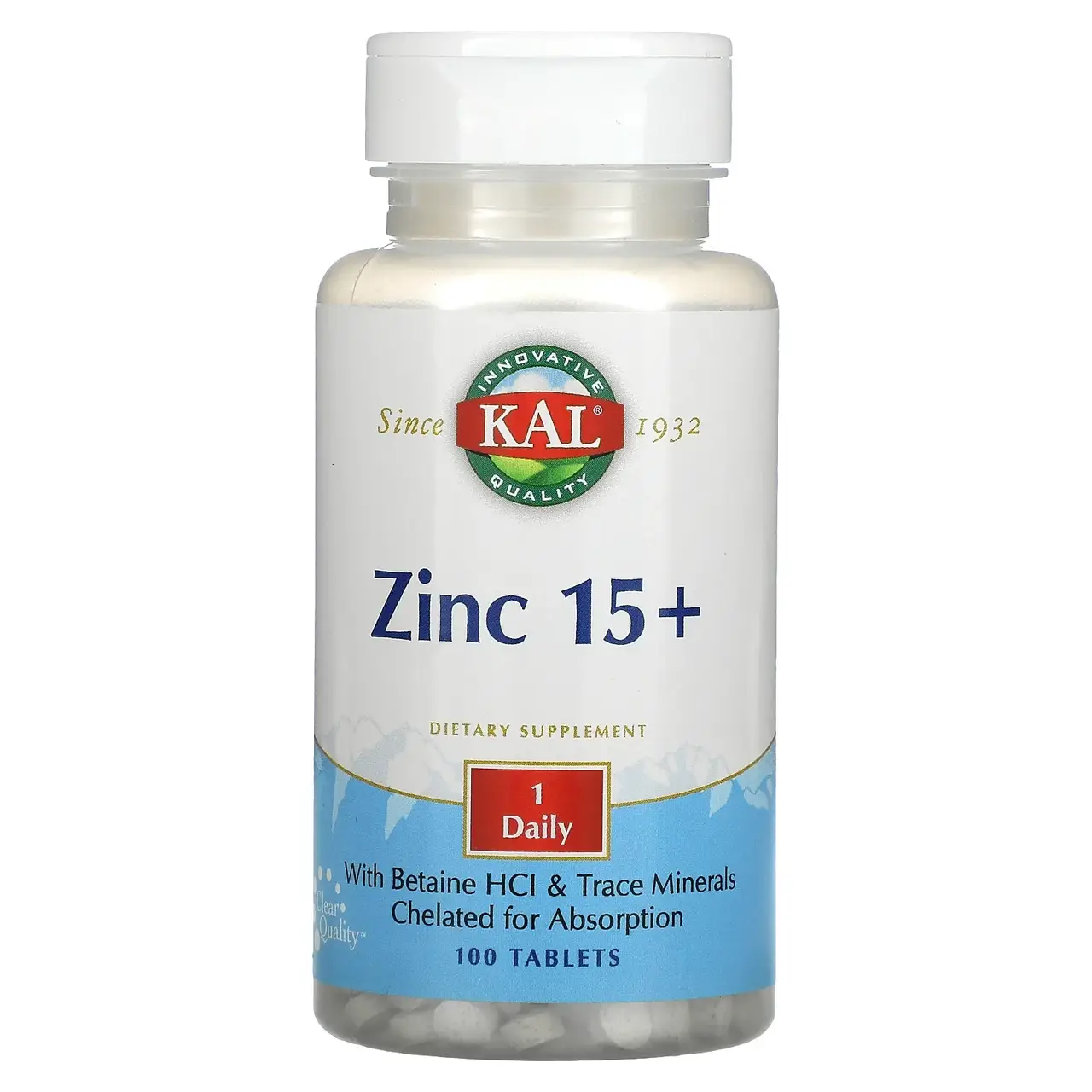 

KAL, Zinc 15+, 100 Tablets