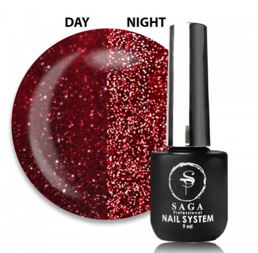 

Гель лак для ногтей Saga Fiery Gel №03 бордово - красный 8мл