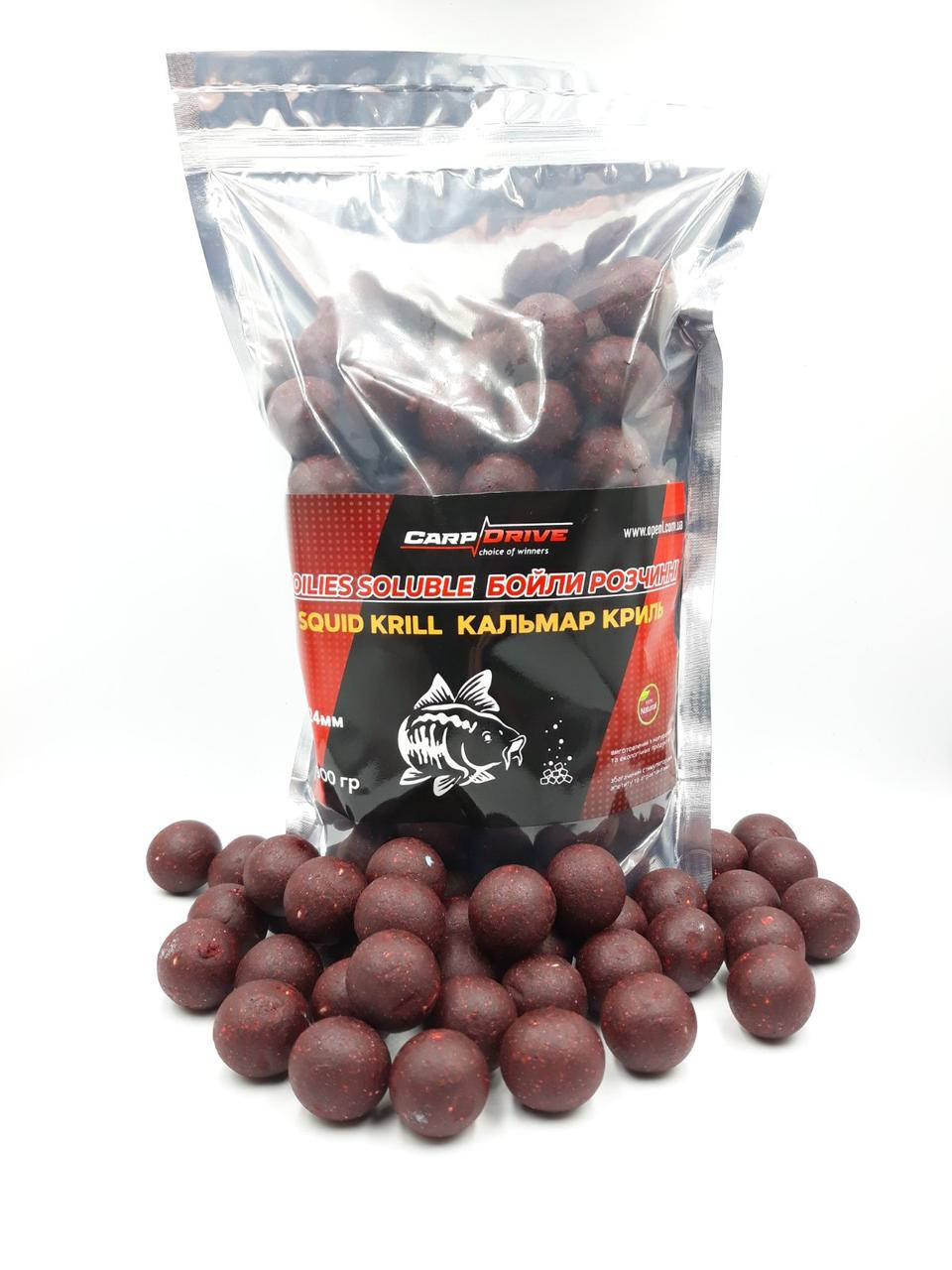 

Бойлы растворимые прикормочные Кальмар Криль (Squid Krill) 24 мм 900 г