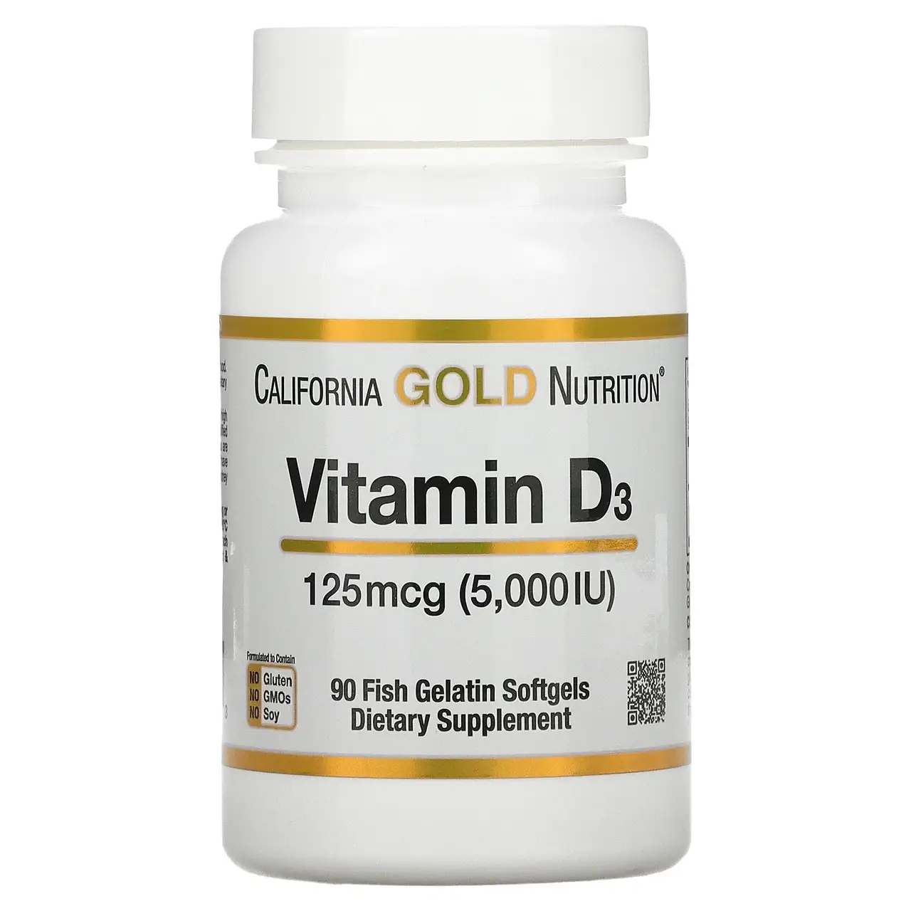 

California Gold Nutrition, витамин D3, 125 мкг (5000 МЕ), 90 капсул из рыбьего желатина