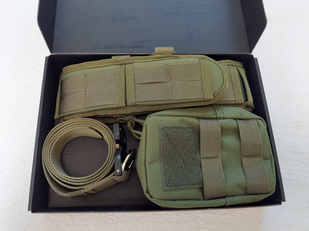 

Тактический разгрузочный пояс Molle с внутренним ремнем и подсумком Molle (комплект) цвет олива, Оливковый