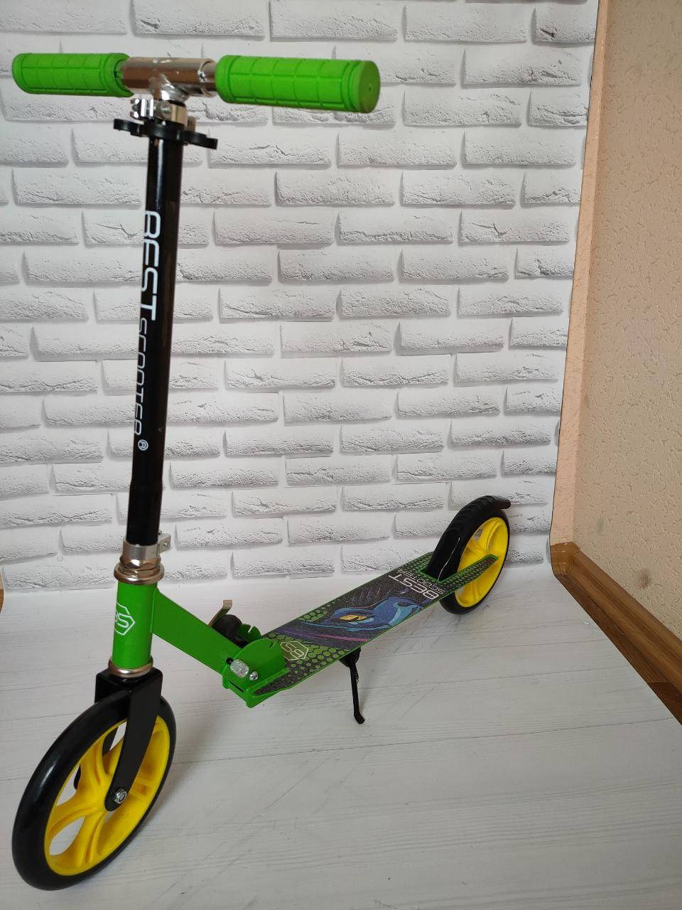 

Складной двухколесный самокат колесо 200 мм Бест Скутер Best Scooter, Зелёный