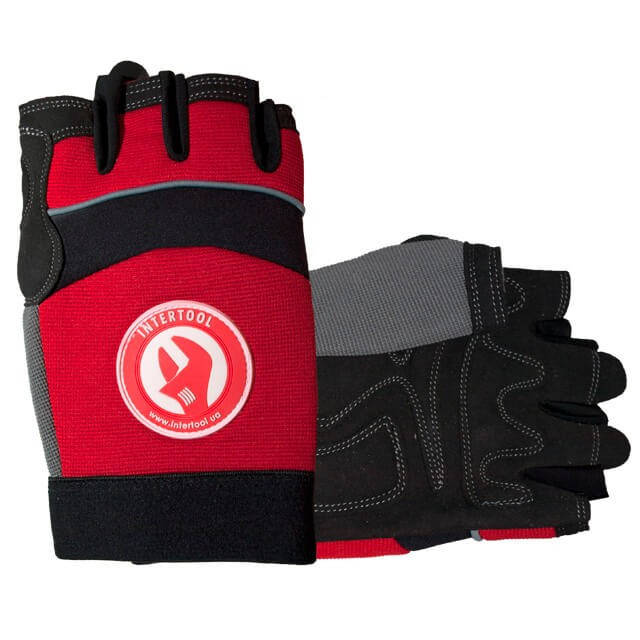 

Рукавичка з мікрофібри без пальців зі вставками із спандекса та неопрена, 9" INTERTOOL SP-0142