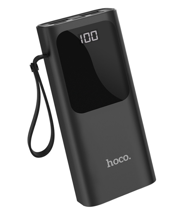 

Павербанк PowerBank HOCO Treasure 10000mAh J41 |2USB/Type-C/Lightning, 2A| Черный
