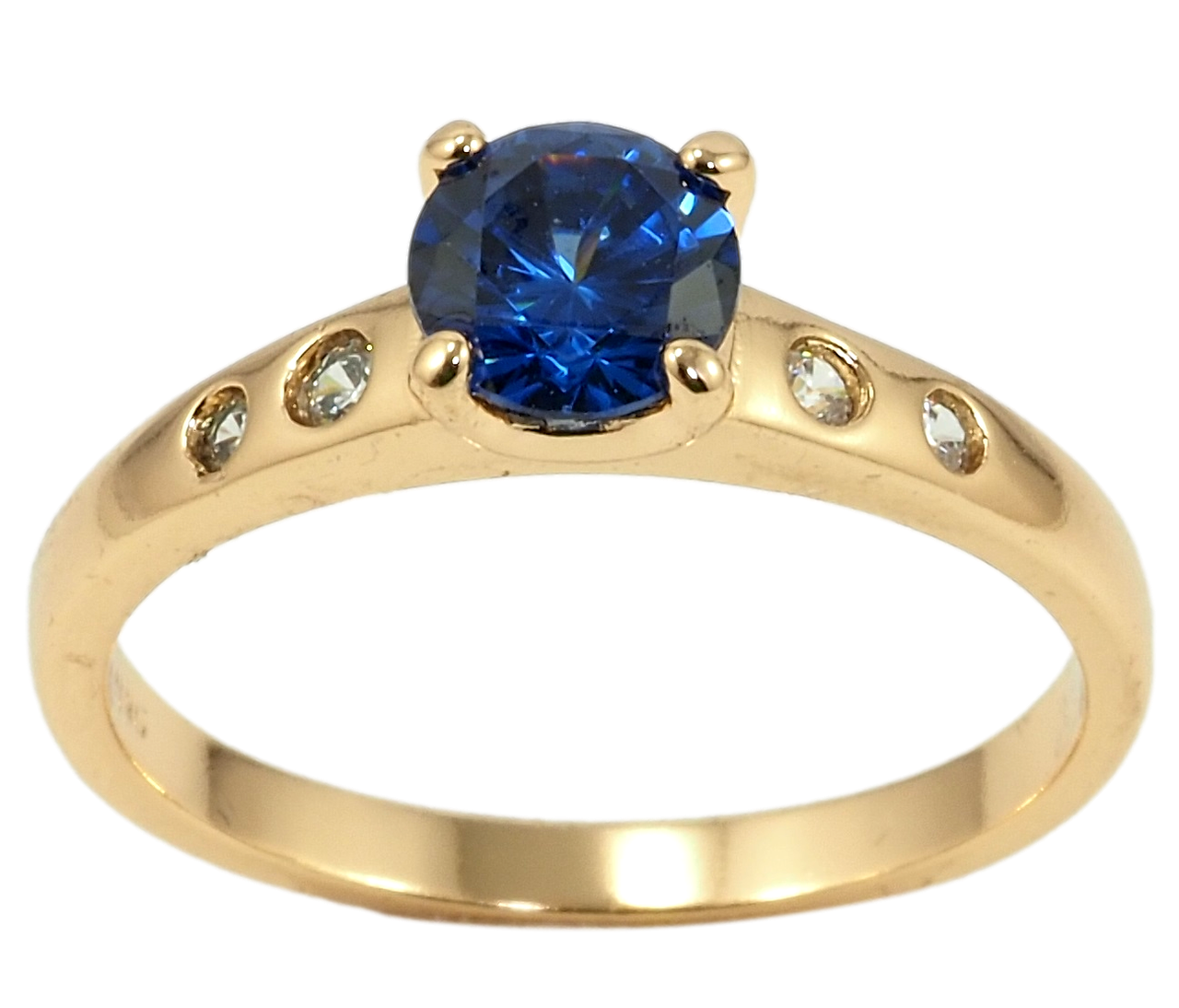 

Кольцо Xuping Позолота 18K "Синий фианит" р.16,18,18.5