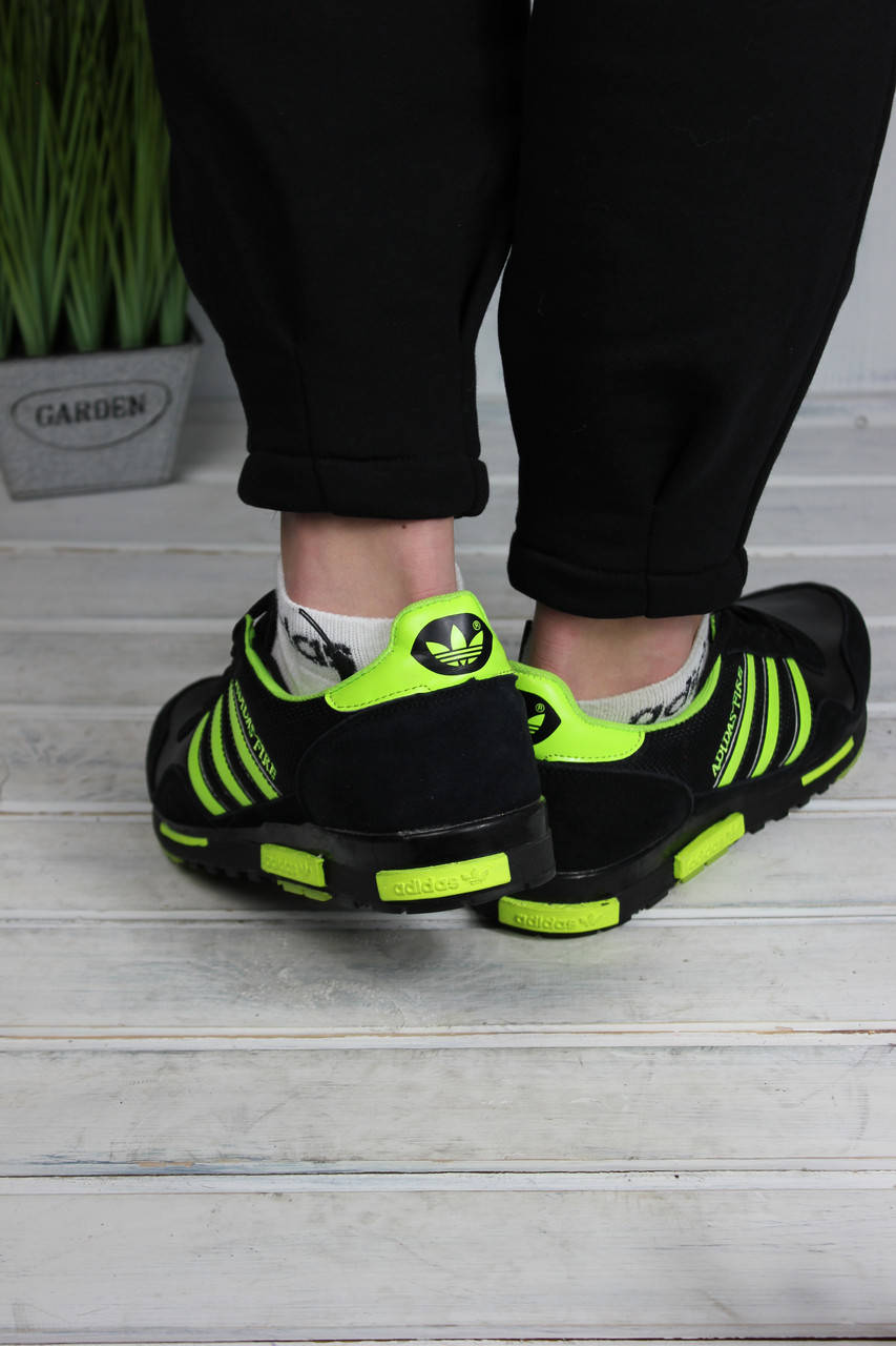 

Кроссовки мужские Adidas Fire черные с салатовым, Черный