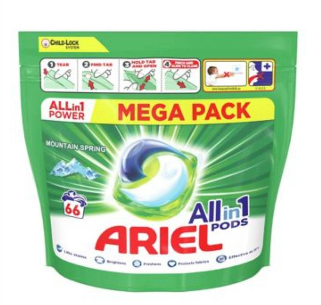 

Капсулы для стирки Ariel All-in-1 pods mountain spring, 66 шт