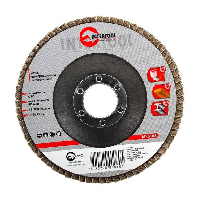 

Диск шлифовальный лепестковый INTERTOOL BT-0106