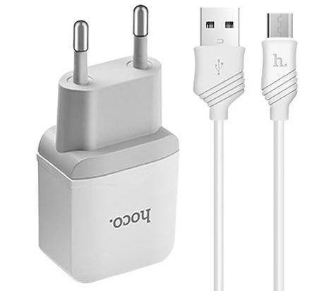 

Сетевое зарядное устройство Hoco C22A + micro USB Cable White, Белый