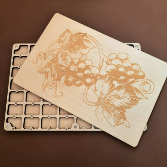 

060225 Органайзер для бисера с деревянной крышкой на 56 пронумерованных ячеек