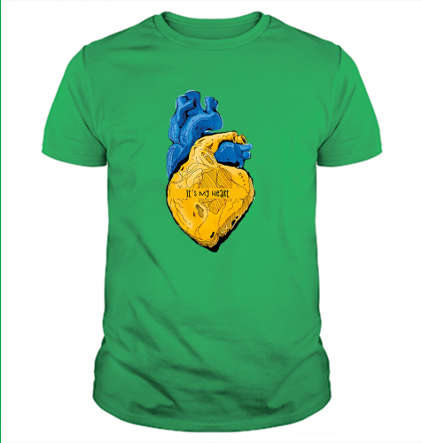 

Футболка патриотическая с принтом Украинское Сердце S ярко-зеленая