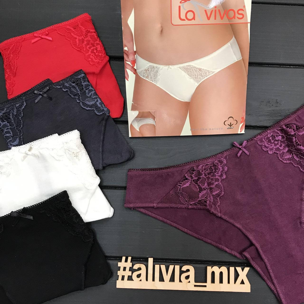 

Трусики хлопковые от La vivas M, Черничный