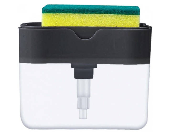 

Органайзер для мочалок с мыльницей и дозатором нажимная Soap Pump Sponge Caddy Черный