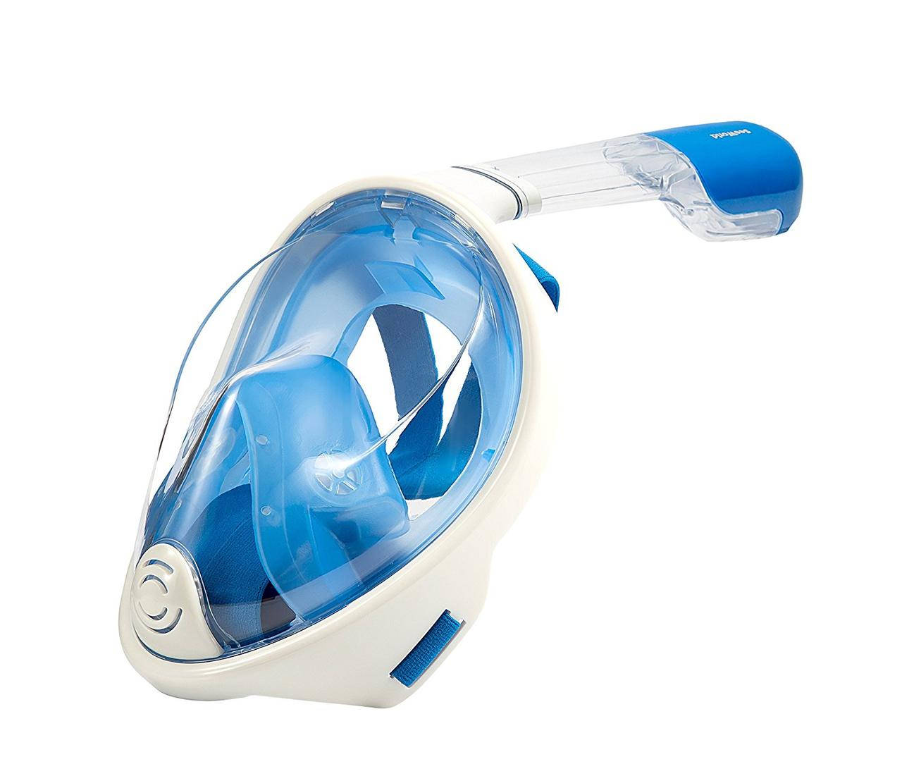 

Маска для подводного плавания EasyBreath, снорклинг, панорамная маска для плавания, синяя размер S/M