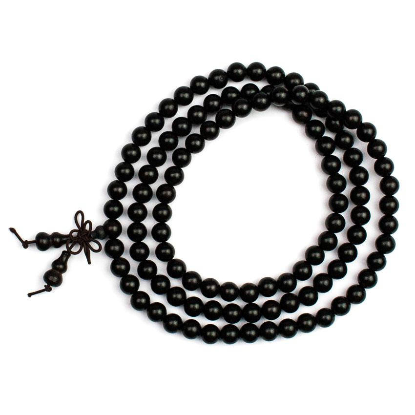 

Чётки 108 бусин Эбеновое Дерево Diospyros Ebenum Шри-Ланка 46х0,8х0,8 см Черный (21688)