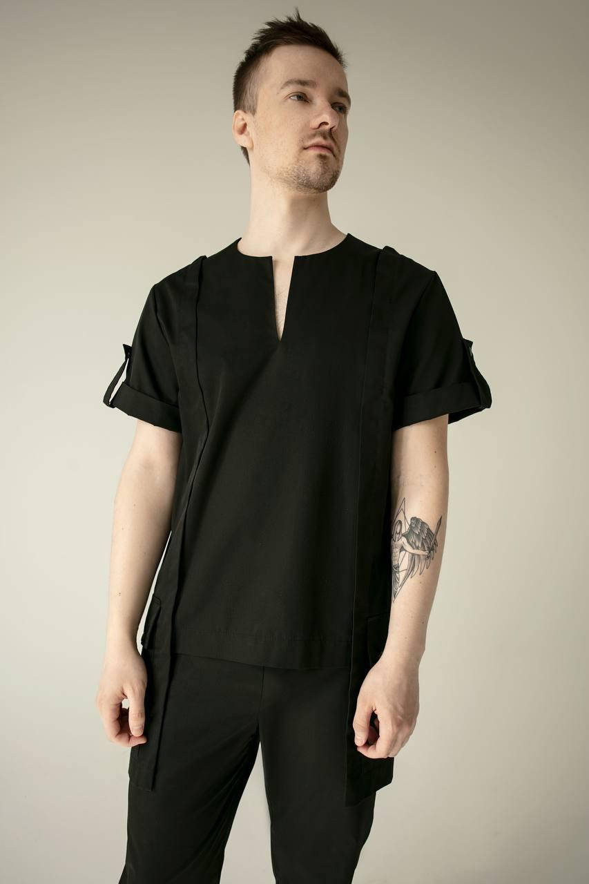 

Костюм мужской медицинский, XS-3XL, Черный