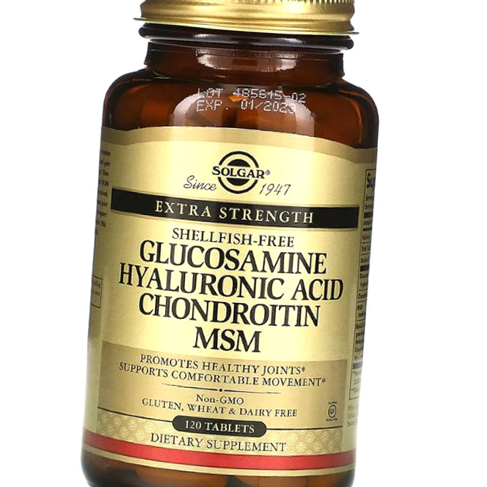 

Глюкозамин Хондроитин МСМ Solgar Glucosamine Hyaluronic Acid Chondroitin MSM 120 таблеток
